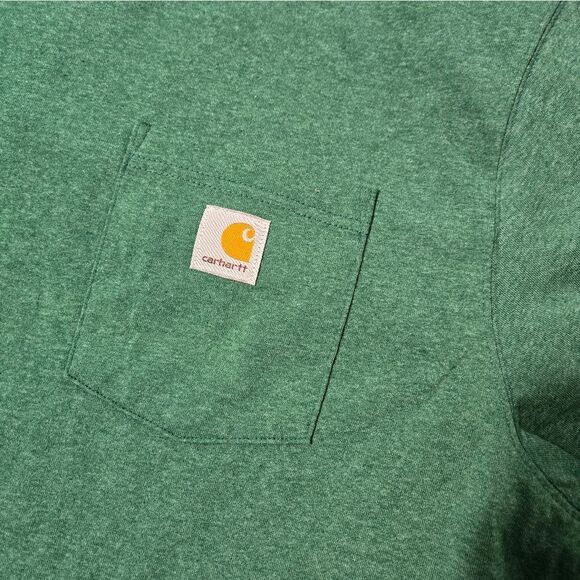 Carhartt Loose Fit Green Tee  Shirt Tall - Picture 3 of 4